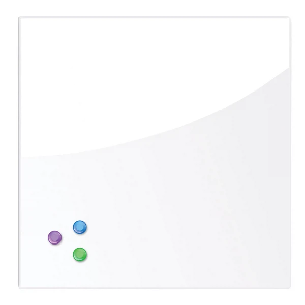 Фото Доска магнитно-маркерная стеклянная (45х45 см), 3 магнита, белая brauberg 236735