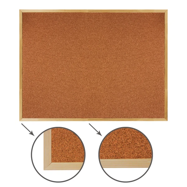 Фото Доска пробковая для объявлений (90х120 см), деревянная рамка brauberg 236861