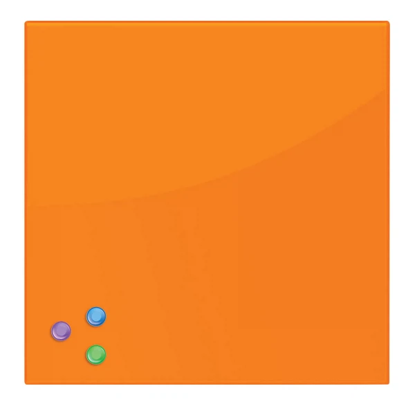 Фото Доска магнитно-маркерная стеклянная (45х45 см), 3 магнита, оранжевая brauberg 236738