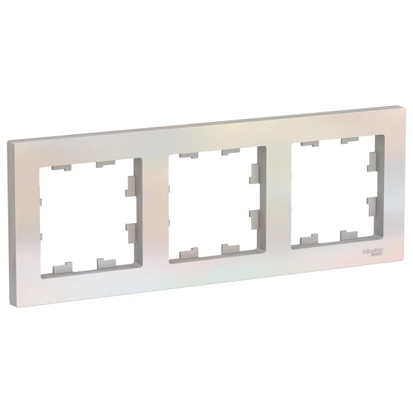 

рамка (жемчуг, трехместная) schneider electric atlasdesign atn000403, Белый