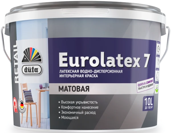 

краска dufa eurolatex 7 латексная интерьерная 10л