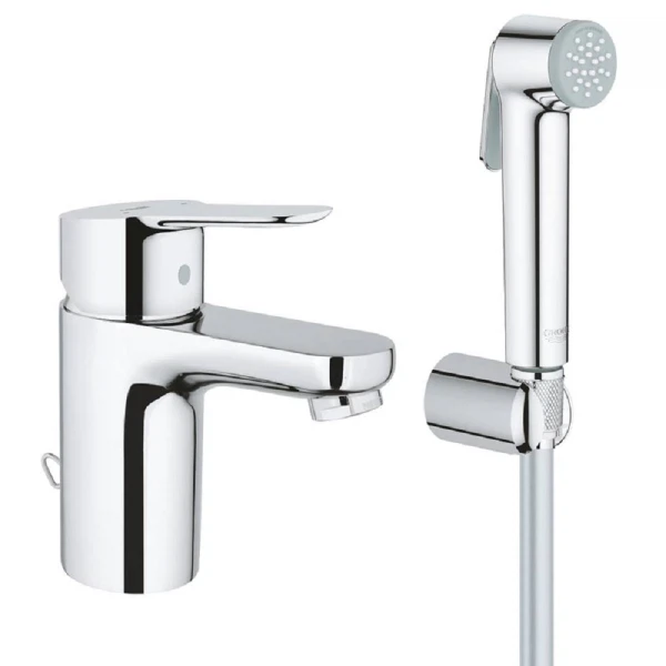 

смеситель с гигиеническим душем grohe bauedge 23757000, Хром
