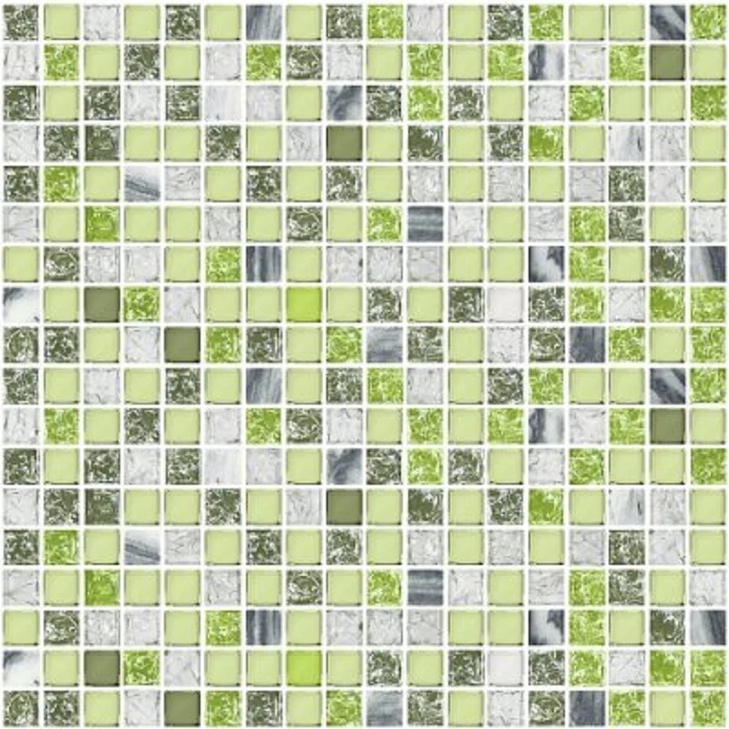 Изображение товара Мозаика Azori Элара 587423008 зеленая стеклянная 30x30 см глянцевая для стен