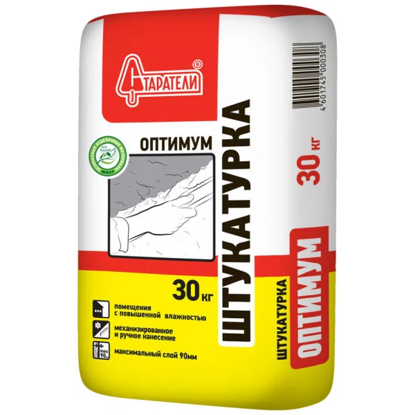 штукатурка гипсовая старатели оптимум, 30 кг