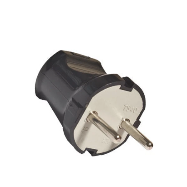 

вилка электрическая б/з 6а 250в черная универсал a0113, Черный