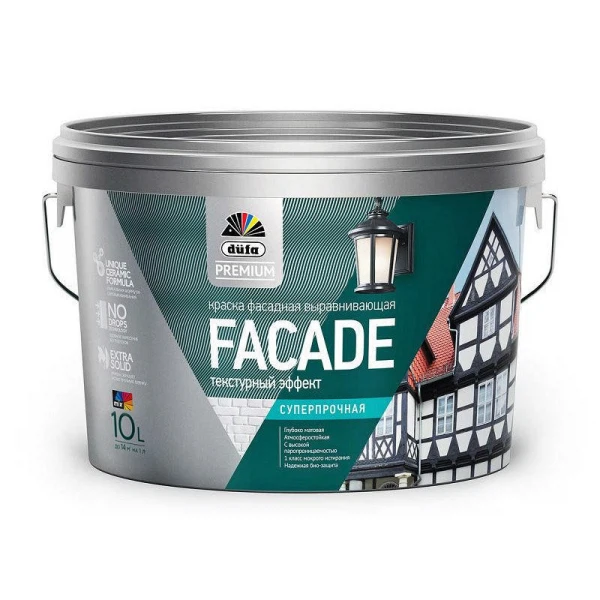 

краска dufa premium fasade фасадная база a 9л, Белый