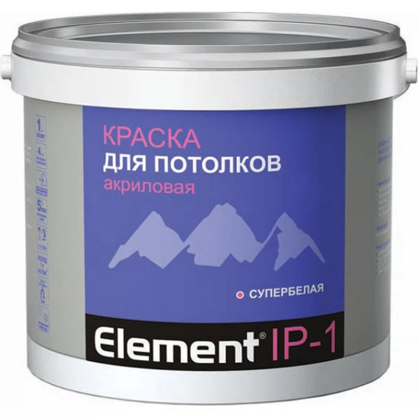 Краска элемент ip-1 акриловая для потолков
