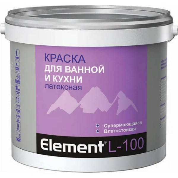 Краска element l-100 латексная для ванной