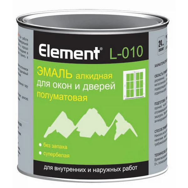 Эмаль элемент l-010 алкидная для окон и дверей