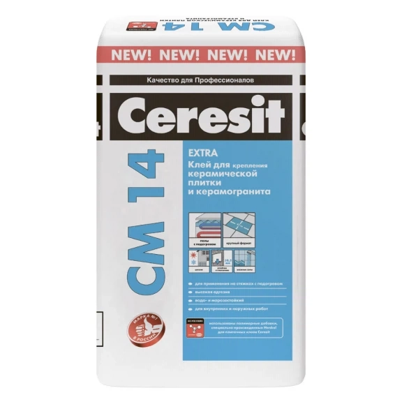 Клей для плитки Ceresit CM 14, 25 кг