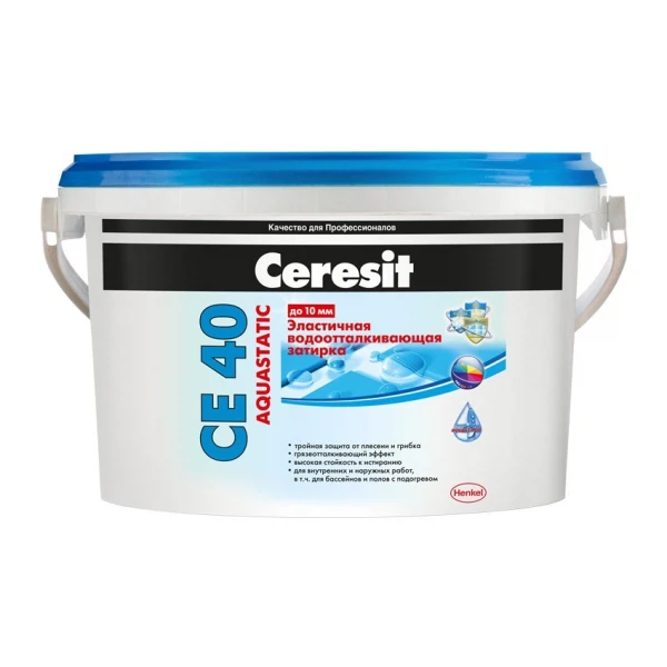 Затирка водоотталкивающая ceresit се 40,
