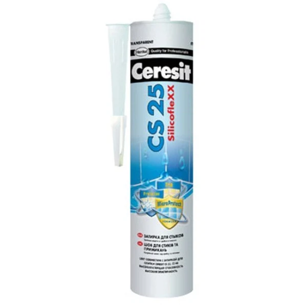 Затирка силиконовая ceresit cs 25, цвет белый