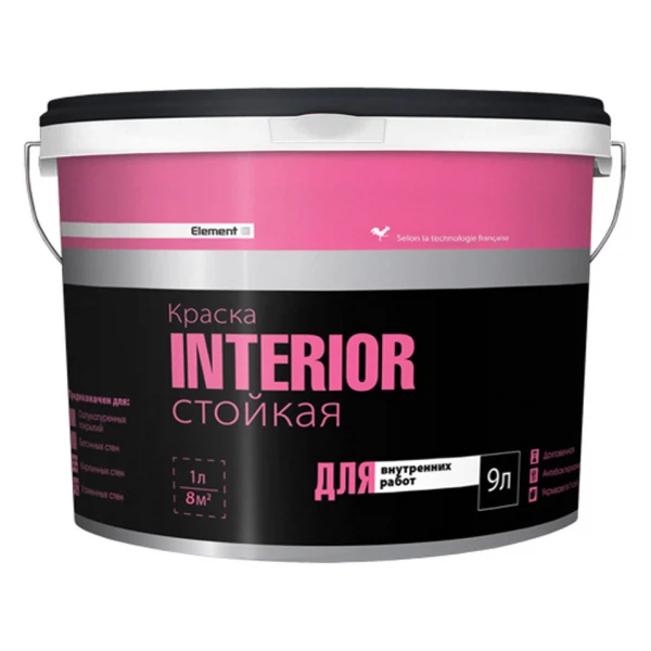 

краска акриловая element se interior для стен и потолков 9л (14,13кг)