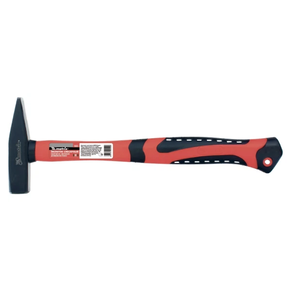 Молоток 100г слесарный (кв. боек) с фиберглассовой обрезиненной ручкой optimal matrix 10365