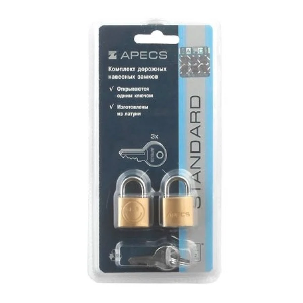 

замок навесной apecs pdb-20-20-blister (2locks+3keys)