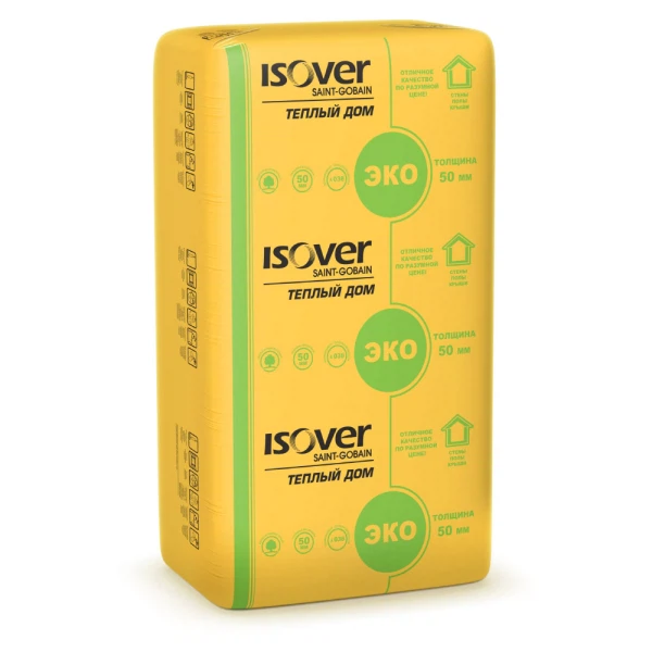 

теплоизоляция isover теплый дом, 1170 х 610 х 50 мм (10 м2; 0,5 м3; 14 шт)
