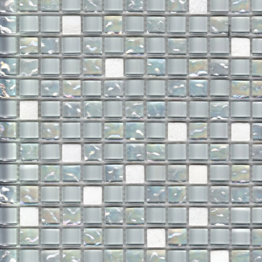 Изображение товара Стеклянная мозаика Flex 1,5*1,5 для стен серебряный глянец 30,5*30,5