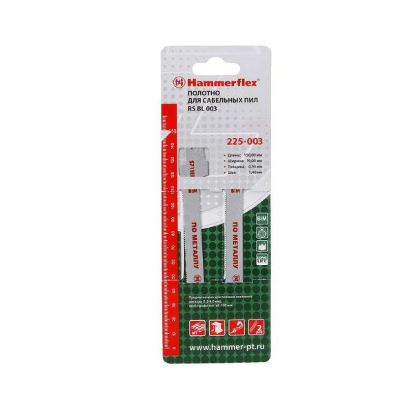 

пилки для сабельной пилы s711ef bim, по стали, шаг 1,4 мм, 150 мм, (2 шт) hammer flex 225-003 s711ef