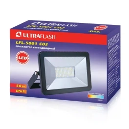 Прожектор светодиодный Ultraflash LFL-5001 C02 черный (LED SMD прожектор, 50 Вт, 230В, 6500К)