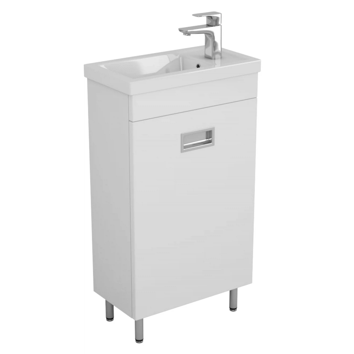 Изображение товара Напольная тумба с раковиной Uncoria 45 белая, современные материалы и стиль