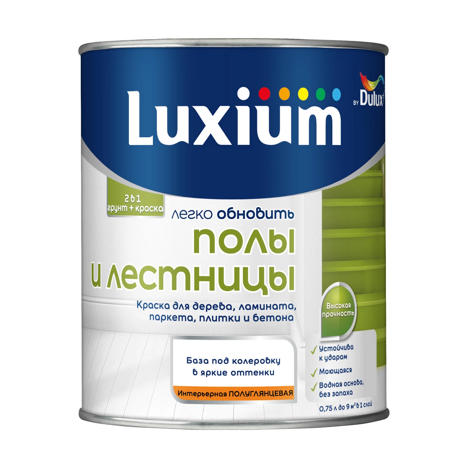 Изображение товара Краска Dulux Полы и Лестницы База BC прозрачная полуглянцевая 0,75 л