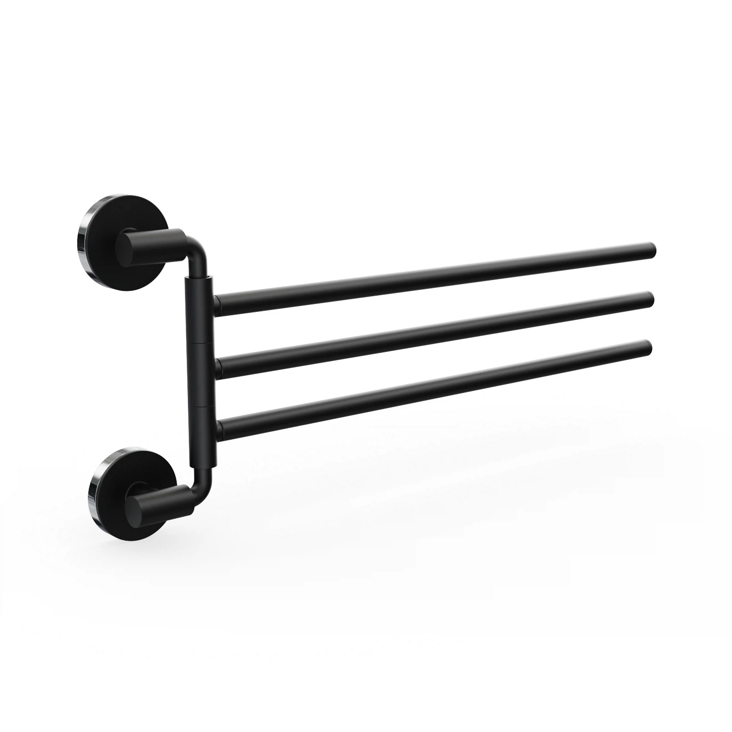 Изображение товара Тройной поворотный полотенцедержатель Lord Fora черный FOR-LORD023BL