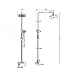 Душевая колонна со смесителем для ванны Bravat Opal R F6125183CP-A2-RUS