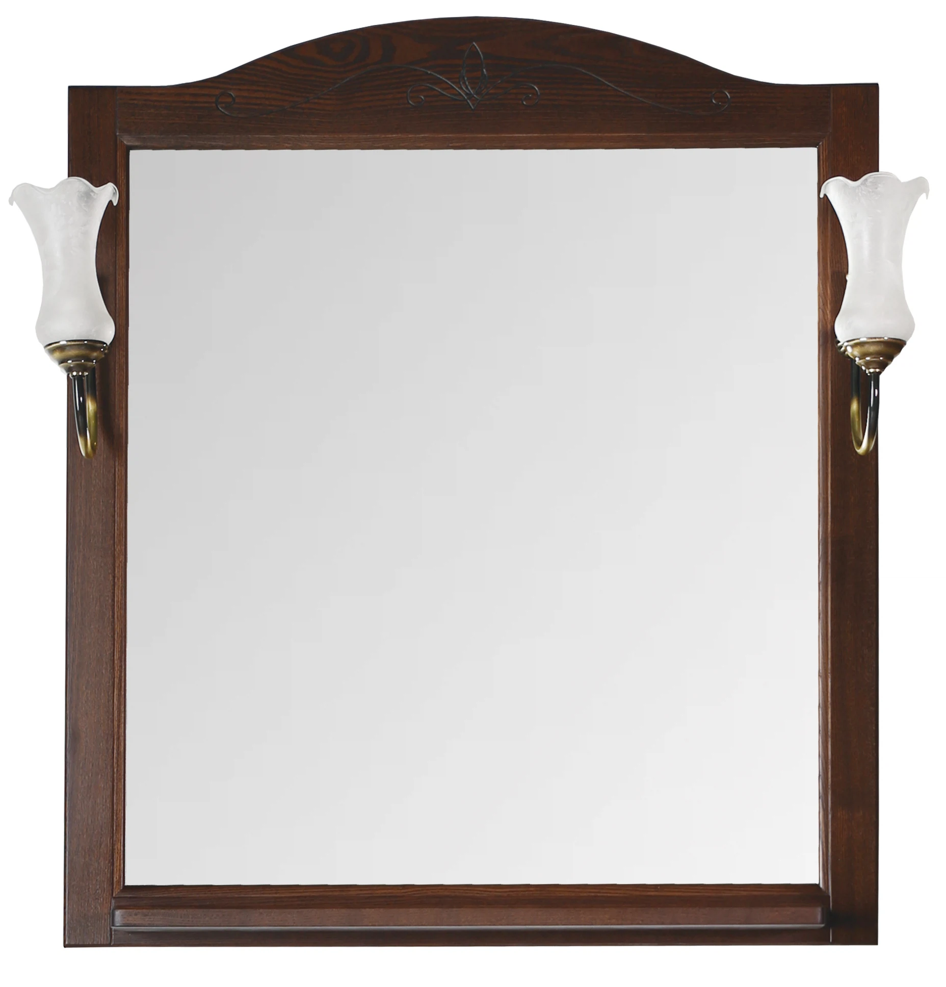 Изображение товара Зеркало подвесное со светильниками ASB-Woodline Салерно 80 см антикварный орех