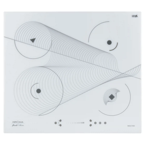 варочная поверхность (индукционная, встраиваемая, 60 см, 4конф., белая) krona meridiana 60 wh