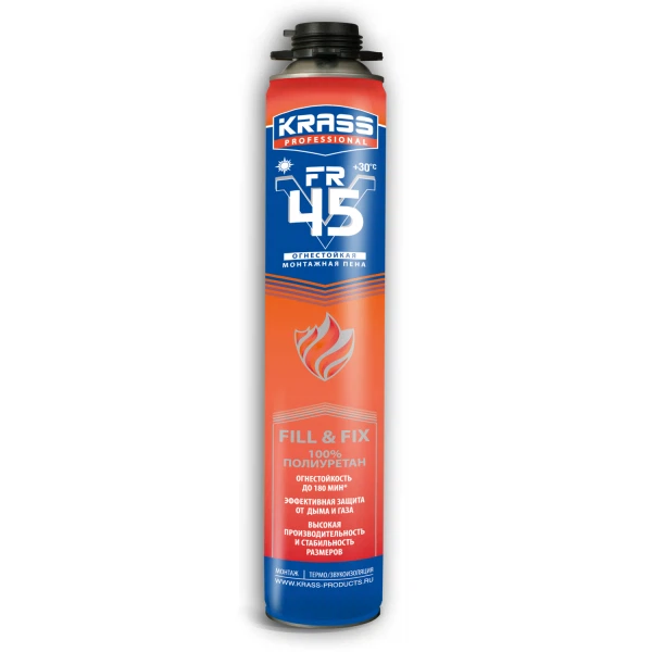 

пена монтажная krass professional fr v45 огнестойкая 0,75л