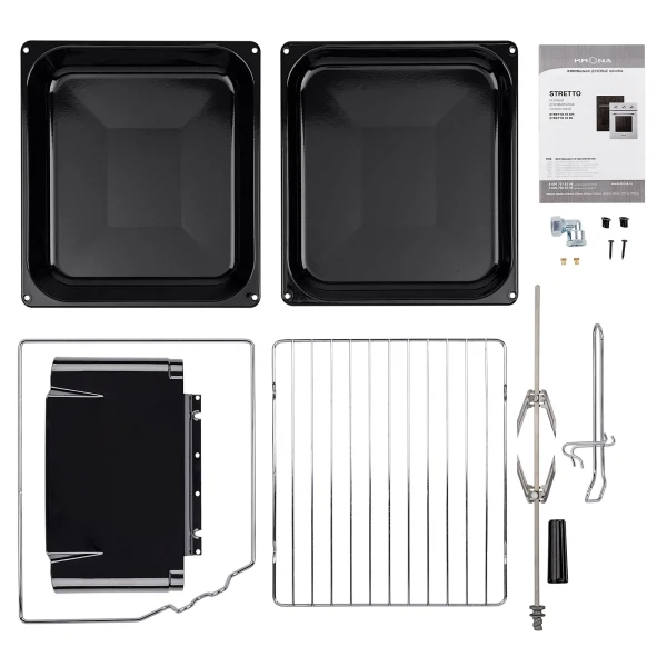 духовой шкаф газовый 45см черный krona stretto 45 bl