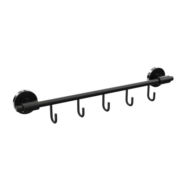 

держатель для полотенец с 5 крючками lord fora черный for-lord049bl