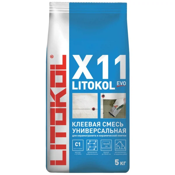 Клей для плитки усиленный litokol х11 evo