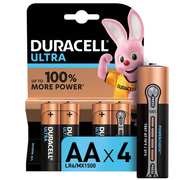 

батарейка алкалиновая аа 4шт. duracell ultra power