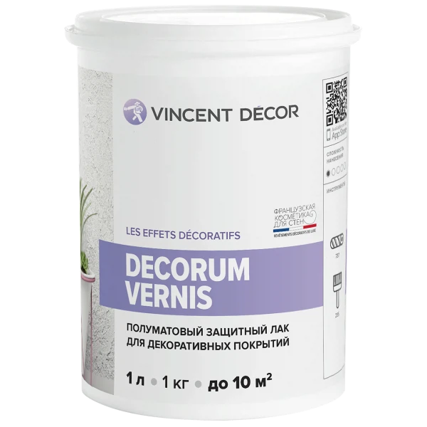 

лак vincent decor decorum vernis полуматовый 1л