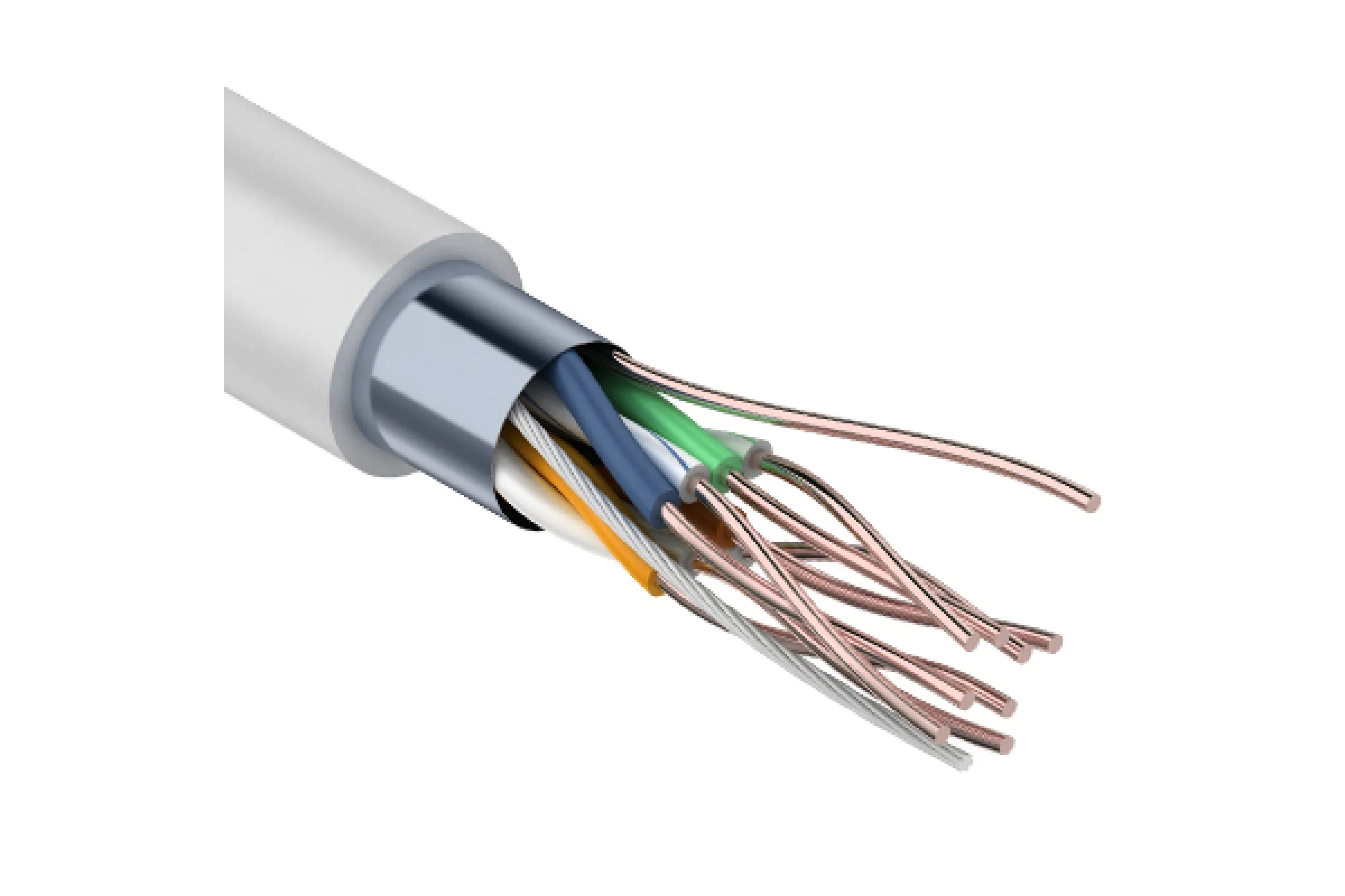 Изображение товара Кабель витая пара омедненный F/UTP, CAT 5e, PVC, 4PR, 24AWG, INDOOR, SOLID, серый, 305м, PROconnect