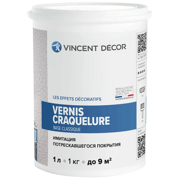 

лак vincent decorum vernis craquelure для внутренних работ 1л
