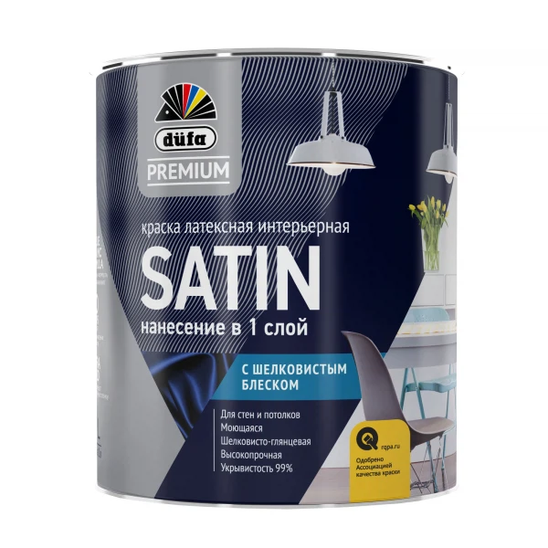

краска dufa premium satin латексная интерьерная с шелковистым блеском база a 0,9л