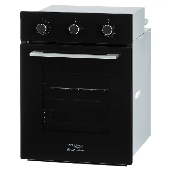 духовой шкаф газовый 45см черный krona stretto 45 bl