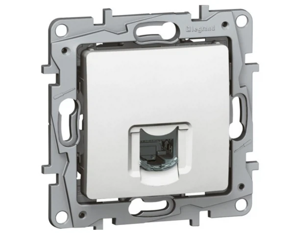 

розетка телефонная rj11 (белая, 1 пост) legrand etika 672240, Белый