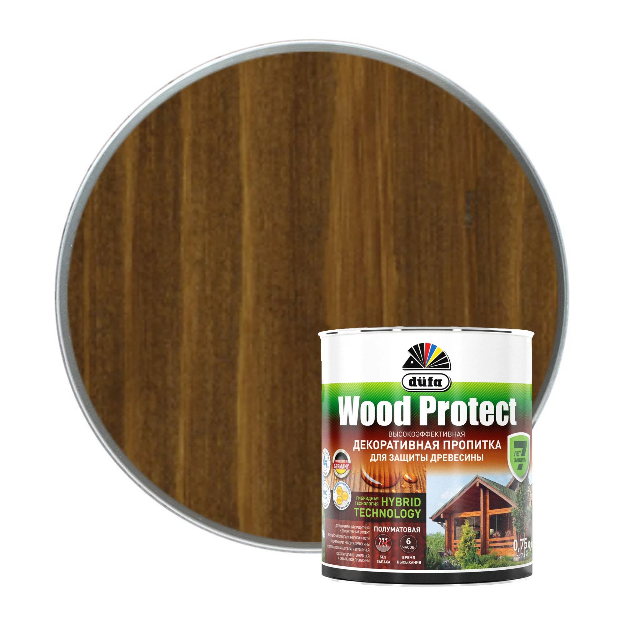 Изображение товара Антисептик Dufa Wood Protect орех 750мл — защита и dekoruvanie dereva