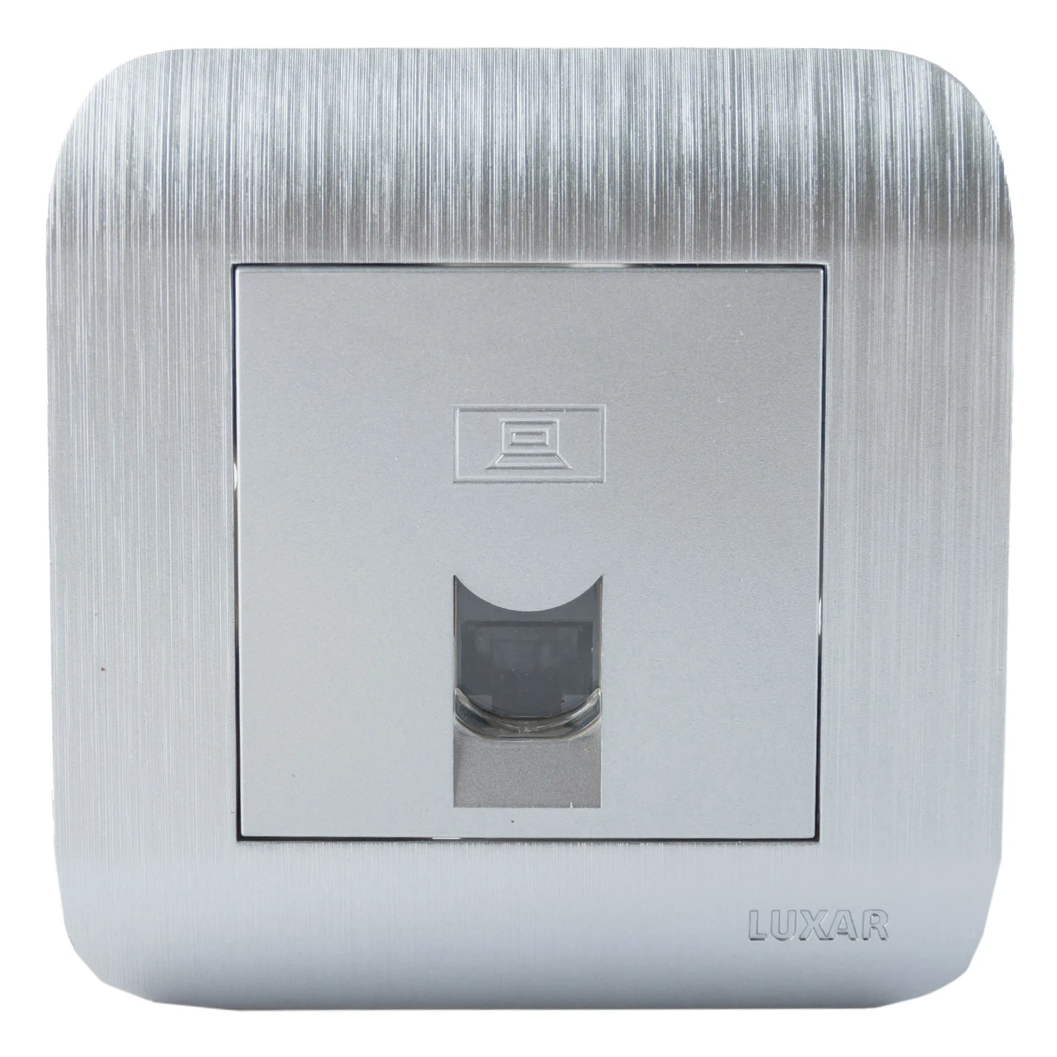 Изображение товара Розетка компьютерная RJ-45 Luxar Deco 10.045.03 серебро 1 пост с рамкой