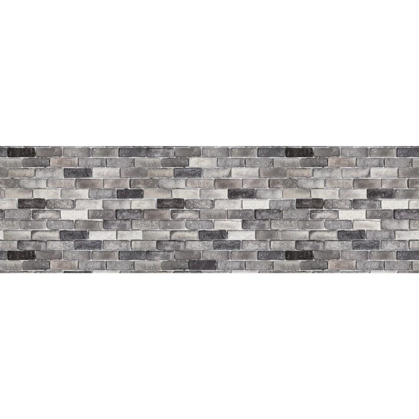 Фото Панель кухонная пвх кирпич темно-серый 600х3000