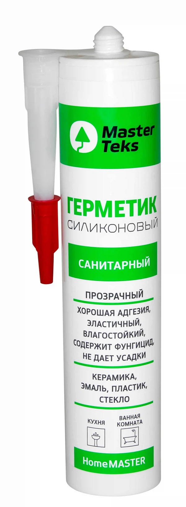 

герметик masterteks силиконовый санитарный 260 мл. прозрачный