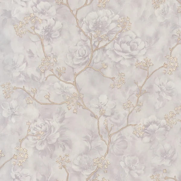 

обои 7142-11 euro decor blooming флизелин 1.06x10,05м флористика серый