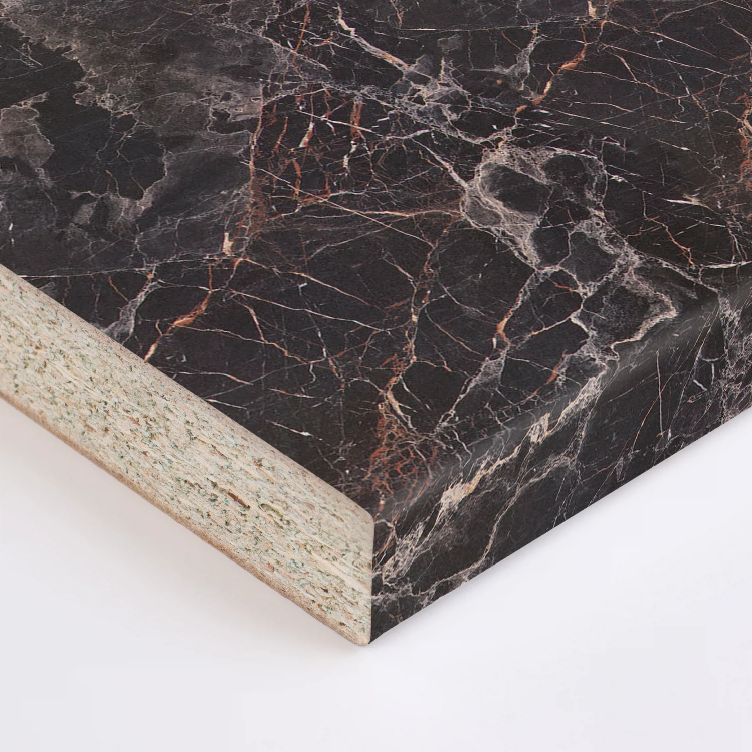 Изображение товара Столешница постформинг R3 3050х600х38 мм Мрамор марквина черный