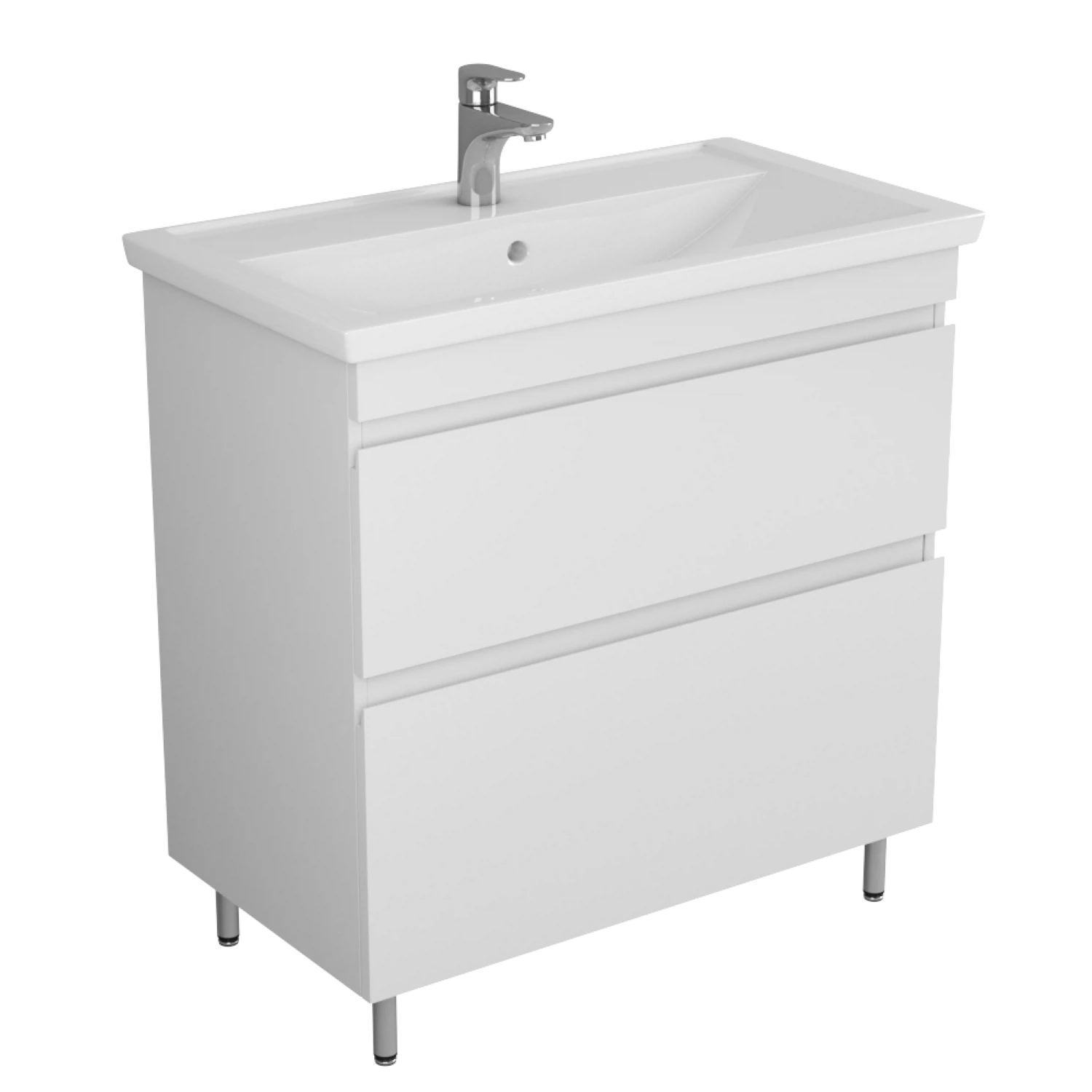 Изображение товара Тумба с раковиной Uncoria 80 см, белая, напольная для ванной комнаты