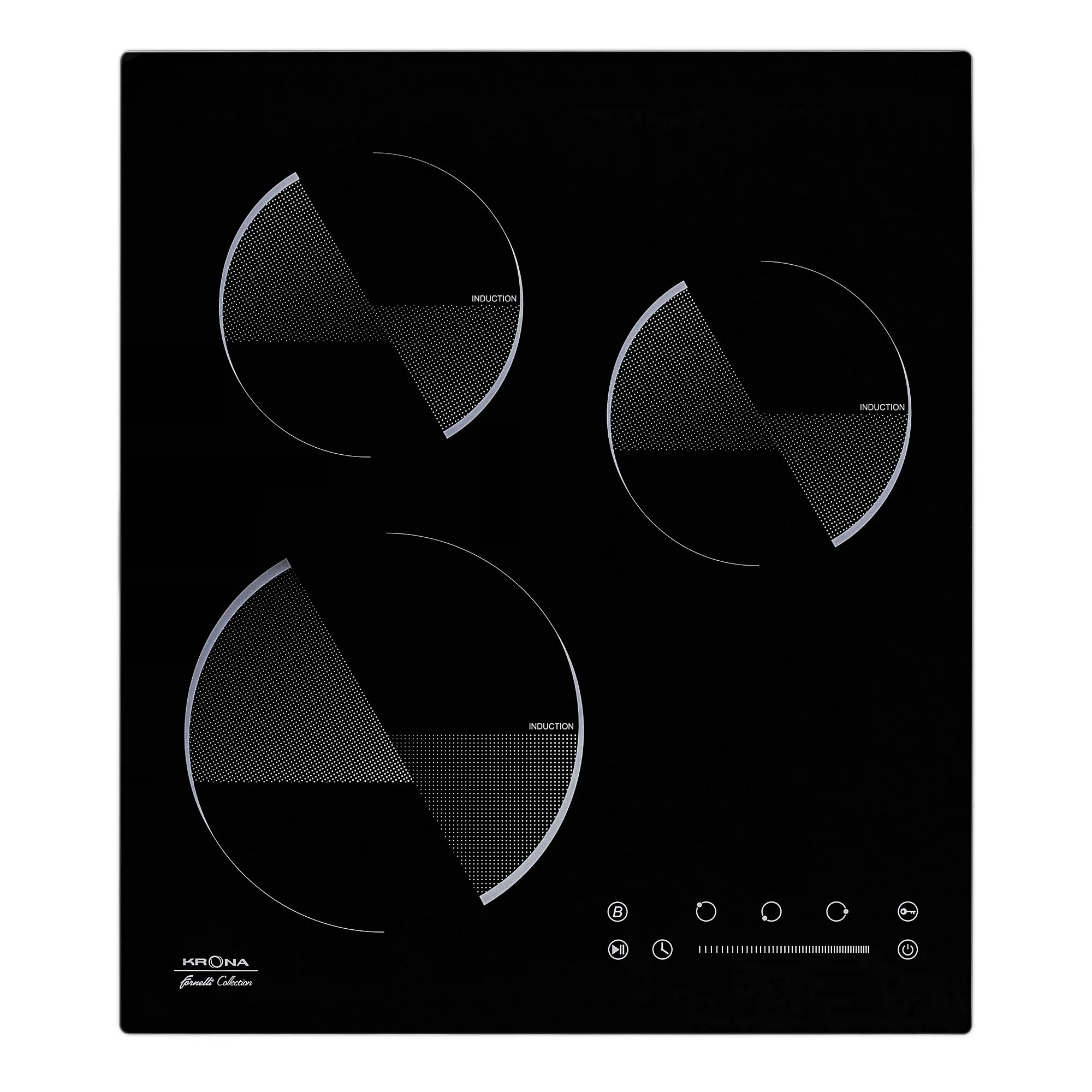 Изображение товара Индукционная встраиваемая варочная панель Krona OMBRA 45 BL 3 конфорки черная