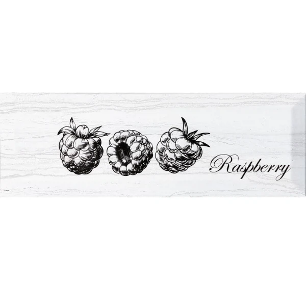 

декор fruit laguna raspberry серый 10x30 50981, Серая