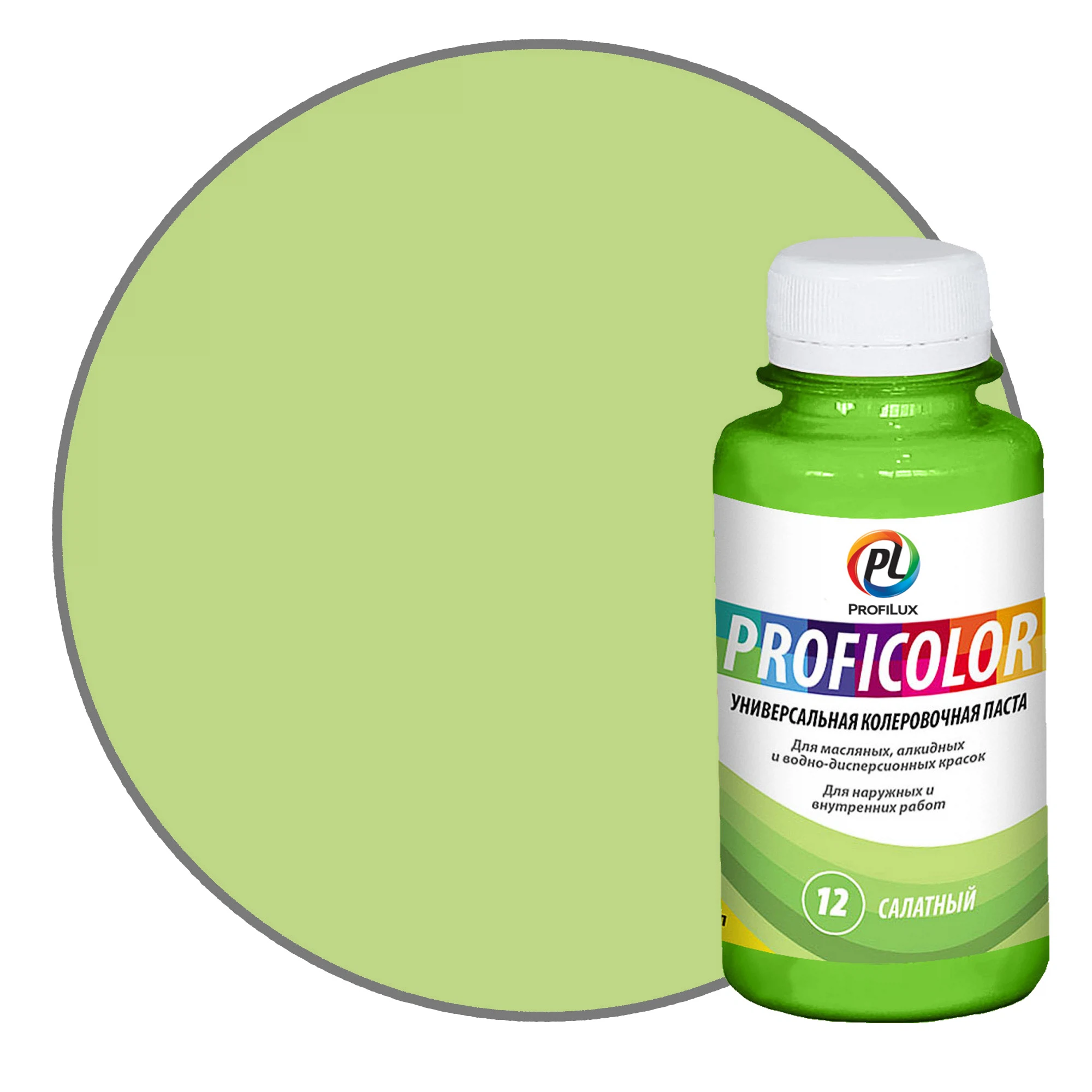 Изображение товара Краситель PROFILUX Proficolor салатный №12 100мл для ярких окрашенных поверхностей